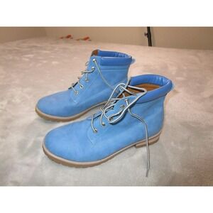 Unbranded Denny Boots Womens Size 10 Blue Lace Up Ankle Work Hiking Lug Sole